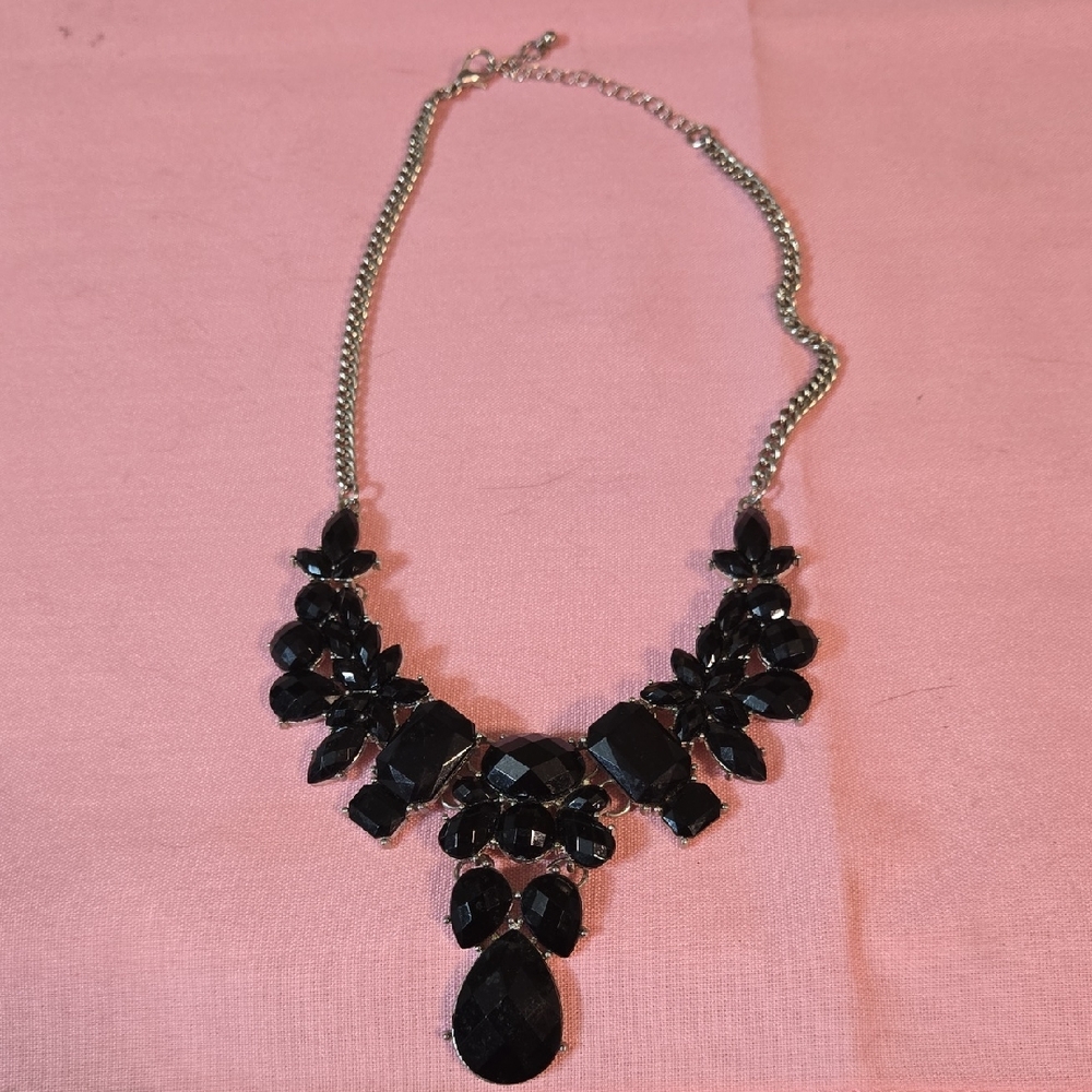 Elegant Black Gemstone Necklace